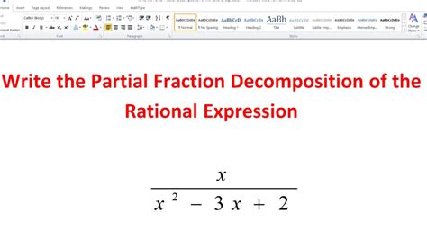 Write The Partial Fraction Decomposition Of The Rational Expression Youtube