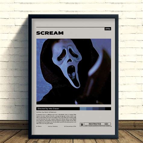 Scream Poster Minimalist Movie Poster Vintage Retro Art Etsy