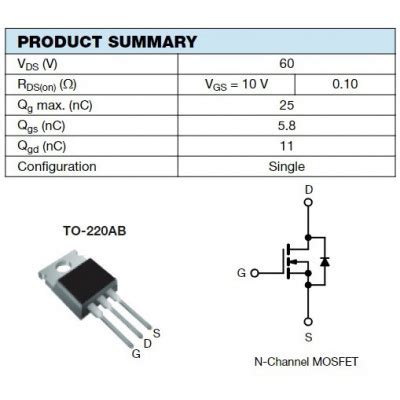 Irfz N V A N Channel Mosfet Pack Of