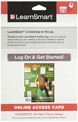 LearnSmart Access Card For PsychSmart By McGraw Hill Education Goodreads