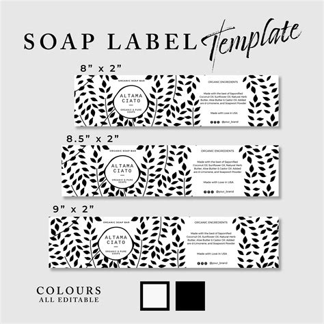 Editable Soap Label Template Floral Soap Label Design Etsy