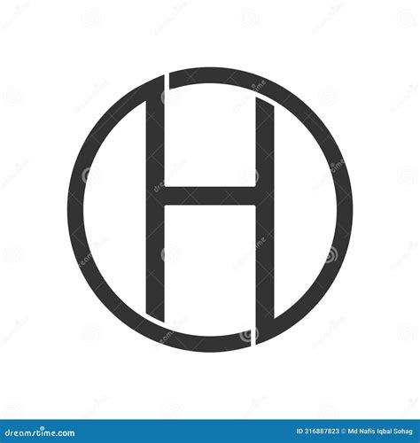 Monogram Ho Letters Logo Design H Logo Black Color Company Circle Icon