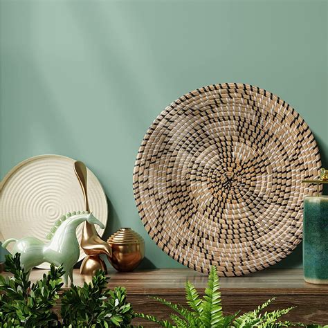 Wicker Wall Basket Decor Wall Hanging Woven Seagrass Round Etsy