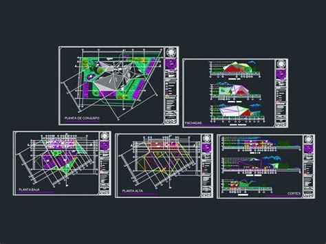 Proyecto Arquitectonico De Un Restaurante En DWG 2 44 MB Librería CAD