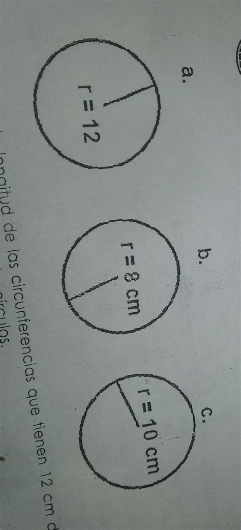 Calcula La Longitud De La Circunferencia Que Tienen Cm De Di Metro