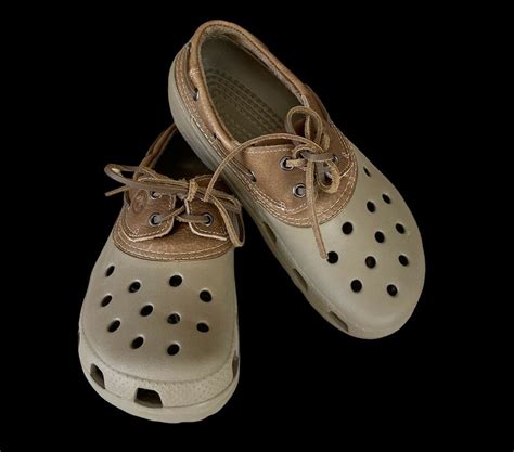 Crocs Islander Pitcrew Boat Shoe Duck Tan W Brn Leather Upper M 7 W 9 Never Worn Ebay In 2021