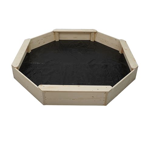 Wooden Sandbox Natural EN71 Octagon 4 Seat Outdoor Back Yard