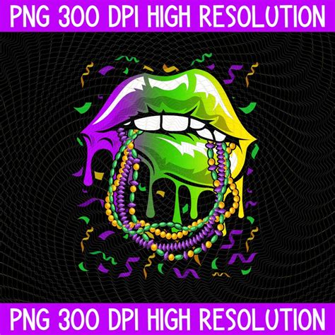 Funny Mardi Gras Festival PNG Dripping Lip PNG Mardi Gras Lips Queen