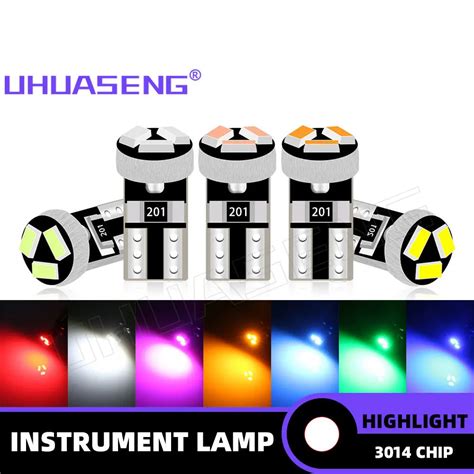 UHUASENG 10 Szt T5 Wiat A Samochodowe Ar Wka Led W3W 3SMD 3014 P Yta