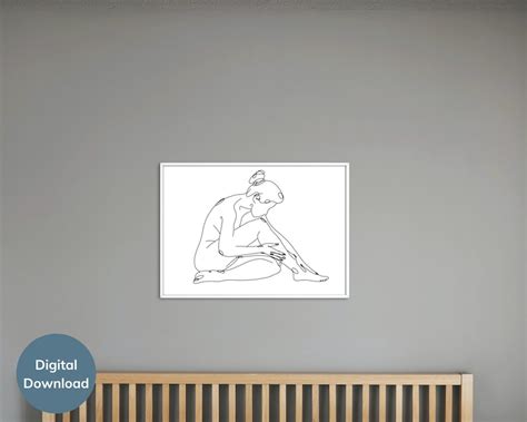 Naked Woman Art Nude Line Drawing Erotic Line Art Modern Etsy