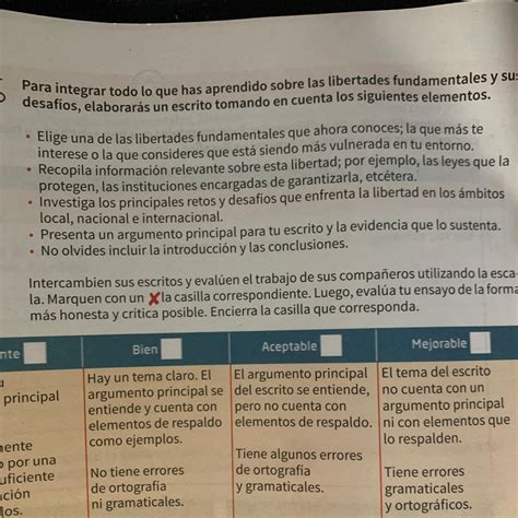 Hacer un escrito de las libertades fundamentales Ayúdenme por favor