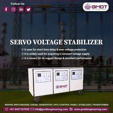 Three Phase Variac Type Servo Stabilizer Air Cooled Kva At Rs