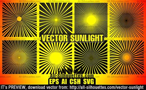 Фигуры для фотошопа - 8 Vector Sunlight [CSH]