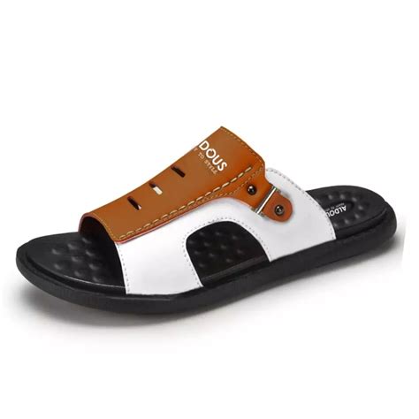 Jual Aldous Aldous L07 Sandal Slop Pria Kulit Original Model Terbaru