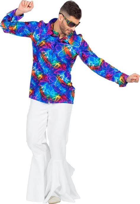 Wilbers Wilbers Jaren 80 90 Kostuum Shirt Disco Atomic Swirls