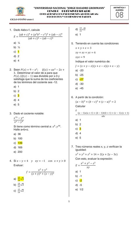 Solution Operaciones Con Expresiones Algebraicas Produc Studypool