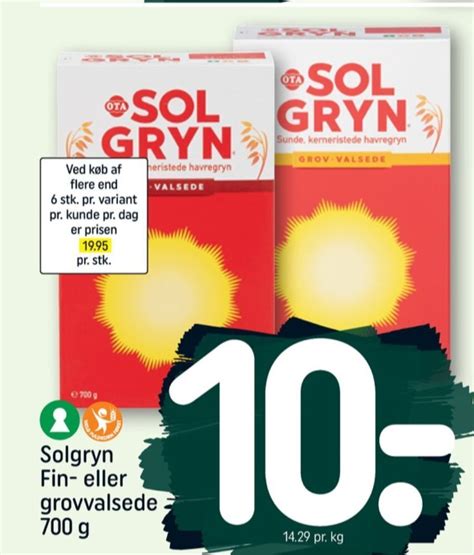 Ota Sol Gryn Havregryn Tilbud Hos Rema