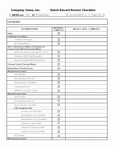 Quality Control Format In Excel ~ Excel Templates