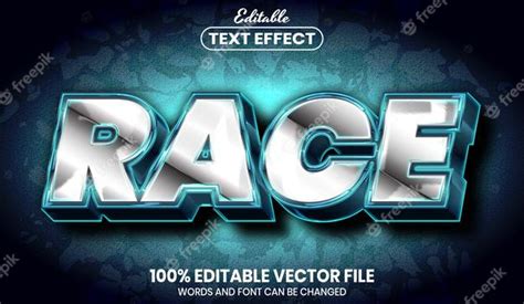 Premium Vector Race Text Font Style Editable Text Effect