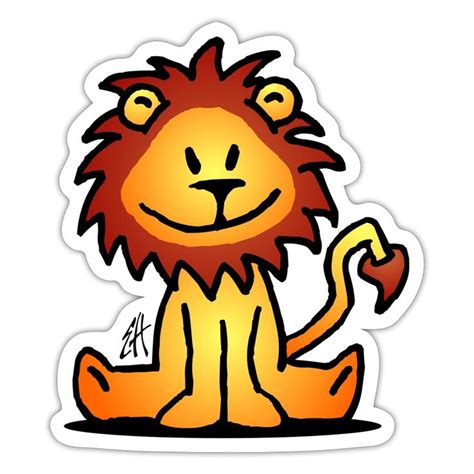 A Lion Sticker Sitting On Top Of A White Surface