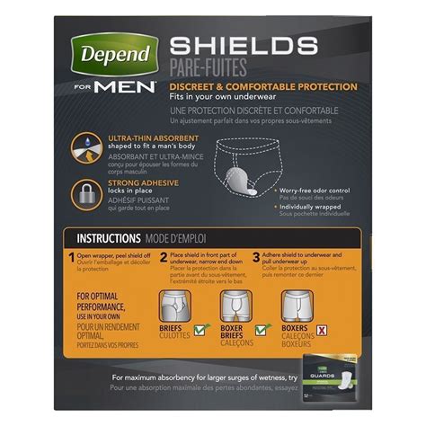 Depend Shields Bladder Control Pads For Men Light Absorbency