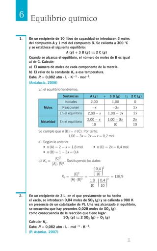 45916215 Quimica Ejercicios Resueltos Soluciones 2º Bachillerato