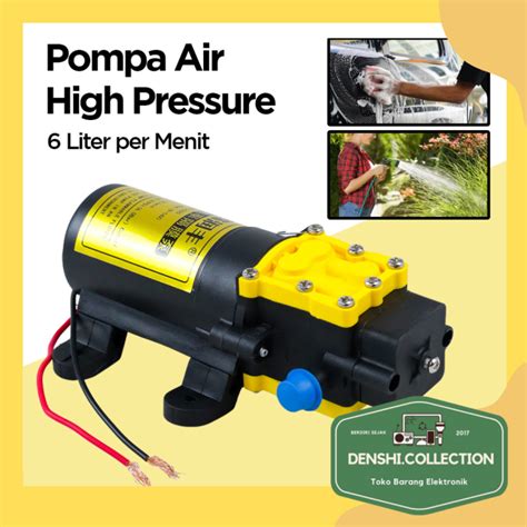 Pompa Air Elektrik High Pressure Diaphragm Pump 6 0L 12V PSI Black