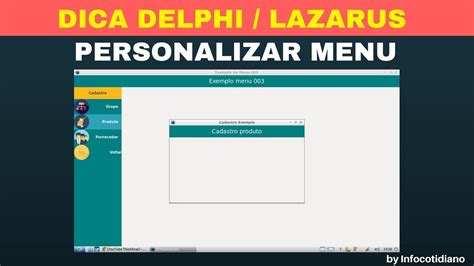 Personalização de Menu Dica Delphi Lazarus e CodeTyphon YouTube