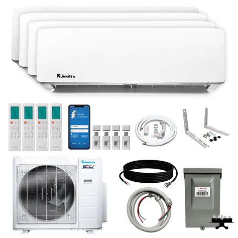 Klimaire 4 Zone Ductless Mini Split Heat Pump Ac 36 000 Btu Wall