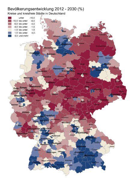 Bevölkerungsentwicklung Deutschlands 2030 knapp 80 Millionen Einwohner