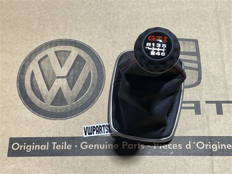 Vw Golf Mk4 Gti 25th Anniversary Edition 6 Speed Gear Knob Shift Stick Black Leather Red