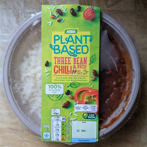 Asda Plant Based Three Bean Chilli Rice Review Abillion