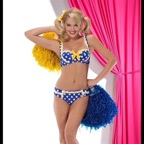 Betsey Johnson Swim Betsey Johnson Yellow Blue Polka Dot Bikini Swim Poshmark