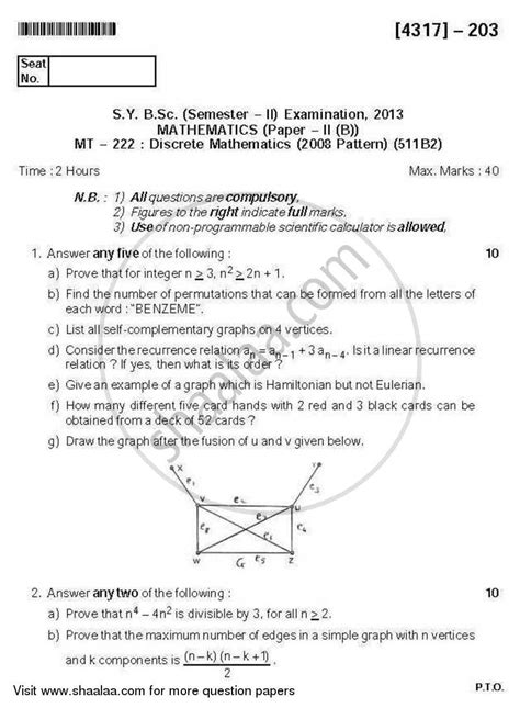 Discrete Mathematics B Sc Mathematics Semester Sybsc