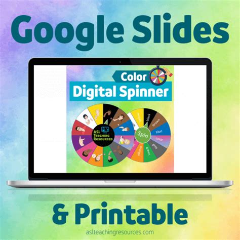 Digital Spinner Colors Asl Teaching Resources