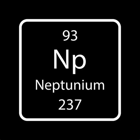 Neptunium Symbol Chemical Element Of The Periodic Table Vector