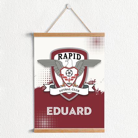 Poster cu agățătoare personalizat FC Rapid personalizat cu nume