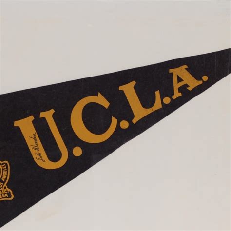 John Wooden Signed UCLA Pennant in Frame | EBTH