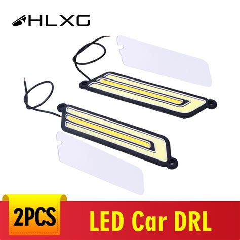 Hlxg Estilo Do Carro Cob Led Drl Luzes Diurnas Condu O Carro Super