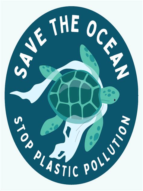 Blue Save The Ocean Stop Plastic Pollution Sticker Pdf