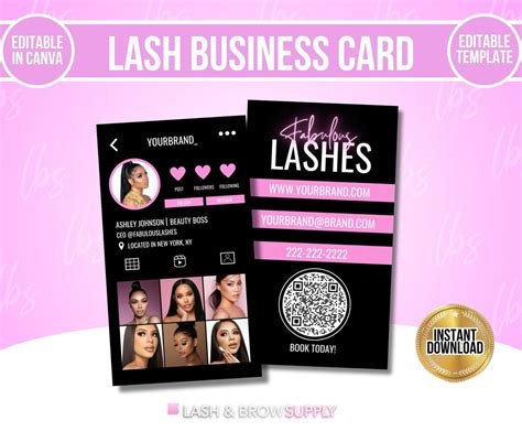 Instagram Business Card Lash Extensions Lash Artist Logo Lash