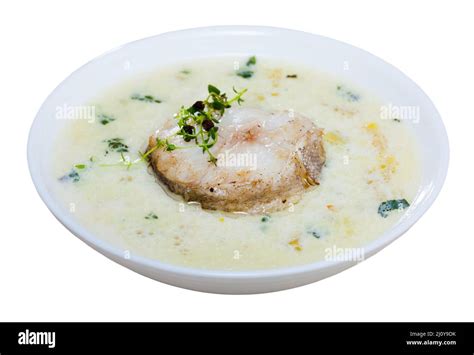 Scottish Soup With Smoked Haddock Stock Photo Alamy