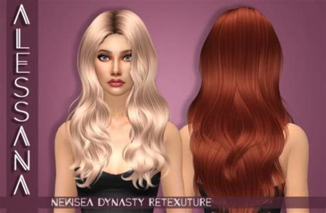 Alessana Sims Newsea`s Dynasty Hair Retextured Sims 4 Hairs Sims