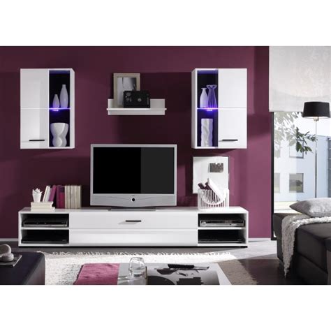 Set Mobila Living Mdf Ultra Lucios Alb Cm Lungime Modern