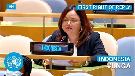 Indonesia First Right Of Reply United Nations General Debate