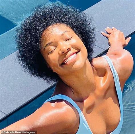 Gabrielle Union Flaunts Summer Body In Sky Blue Bikini As She Shows Her Soul Glow Daily Mail