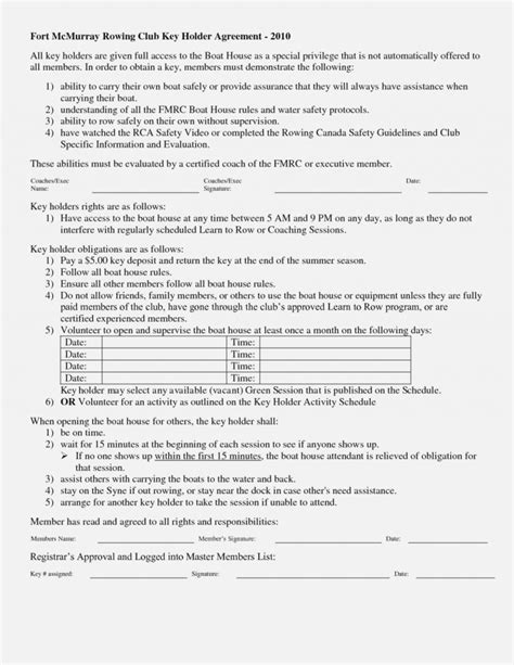 Employee Key Holder Agreement Form Exclusive Best S Of Key Agreement