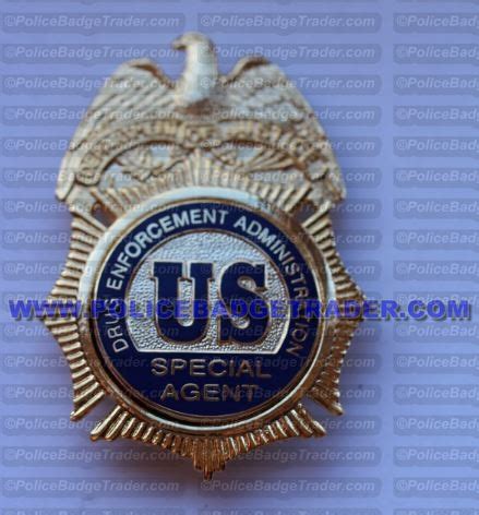 DEA Special agent badge Rear wallet attachment. Available from www.policebadgetrader.com | Badge ...