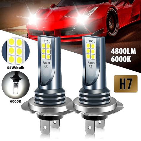 4x H7 Led Headlight Bulb Kit High Low Beam 220w 60000lm Super Bright 6000k White