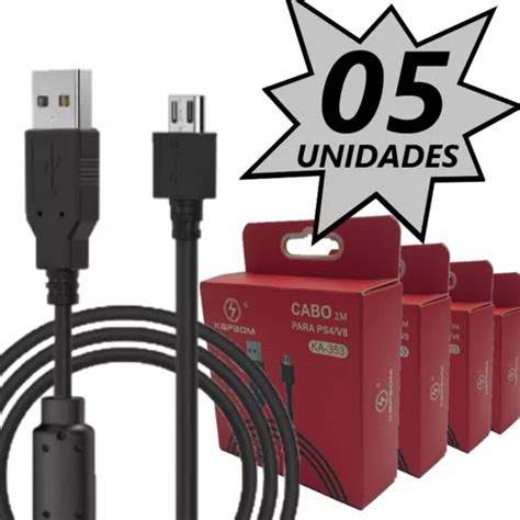 Kit 5 Cabo Carregador Para Manete Ps4 C Filtro 2m Atacado MercadoLivre